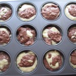 Marmurkowe muffinki przed pieczeniem