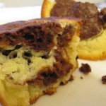 Czekoladowo-kakaowe muffiny w środku