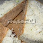 Zapiekanki przykryta wydrążonym pieczywem Zapiekanki przykryta wydrążonym pieczywem