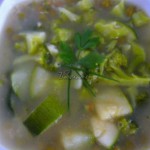Zielona zupa i kasza z chrzanem i pastą wasabi Zielona zupa i kasza z chrzanem i pastą wasabi